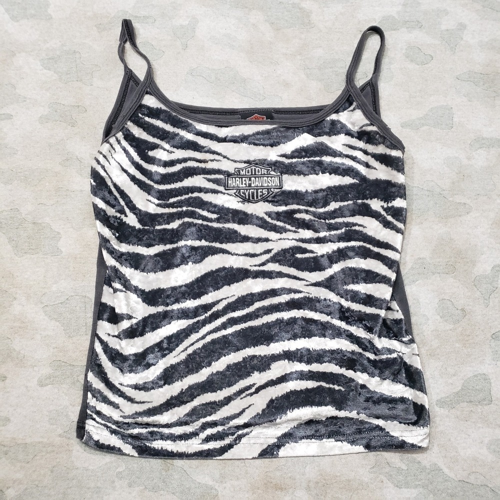 VTG Harley-Davidson Cami Tank Top Women Large Gray Y2k Reversible Sleeveless